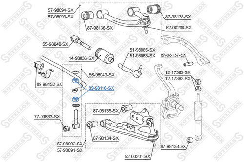 89-98116-SX STELLOX Втулка амортизатора