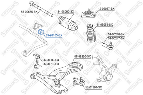 89-98165-SX STELLOX Втулка стабилизатора