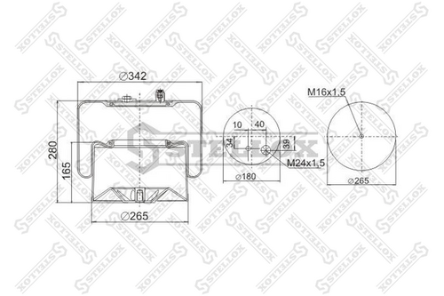 Кожух пневматической рессоры STELLOX 90-41834-SX