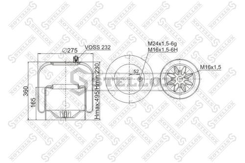 Кожух пневматической рессоры STELLOX 90-43903-SX