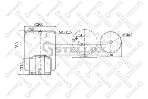 Кожух пневматической рессоры STELLOX 90-48841-SX