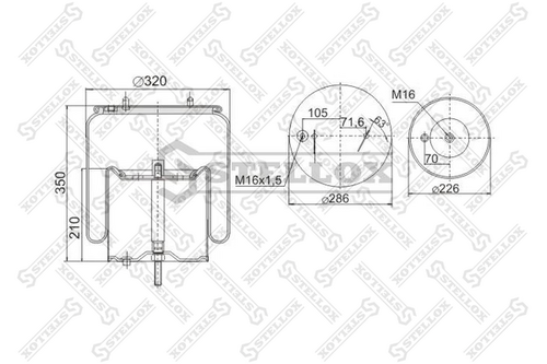 Кожух пневматической рессоры STELLOX 90-49131-SX