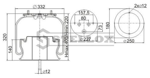 Кожух пневматической рессоры STELLOX 90-61991-SX