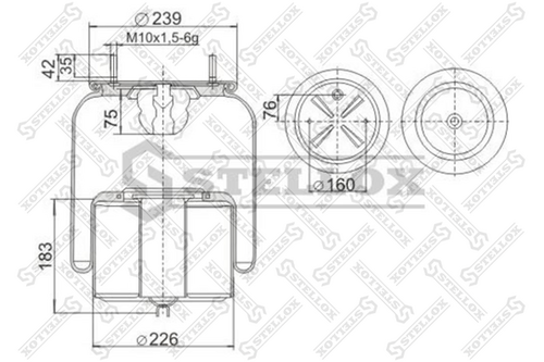 Кожух пневматической рессоры STELLOX 90-67601-SX