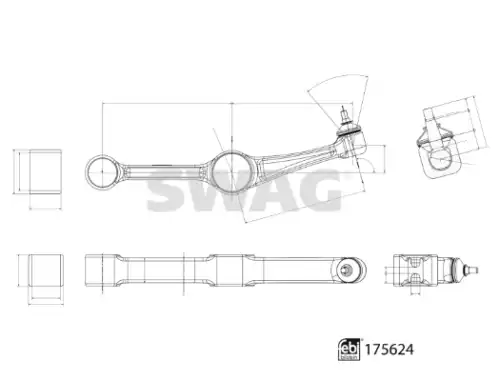 Рычаг подвески лев нижн передн tesla model s 12-21 model x 15- SWAG 33102985