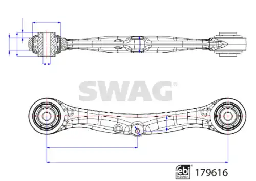 Рычаг подвески верхн задн задней оси tesla model s 12- model x 15- SWAG 33104988