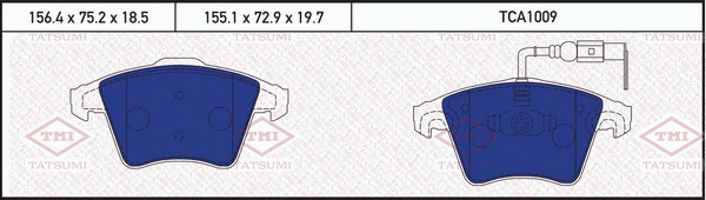 TCA1009 TATSUMI Колодки тормозные дисковые