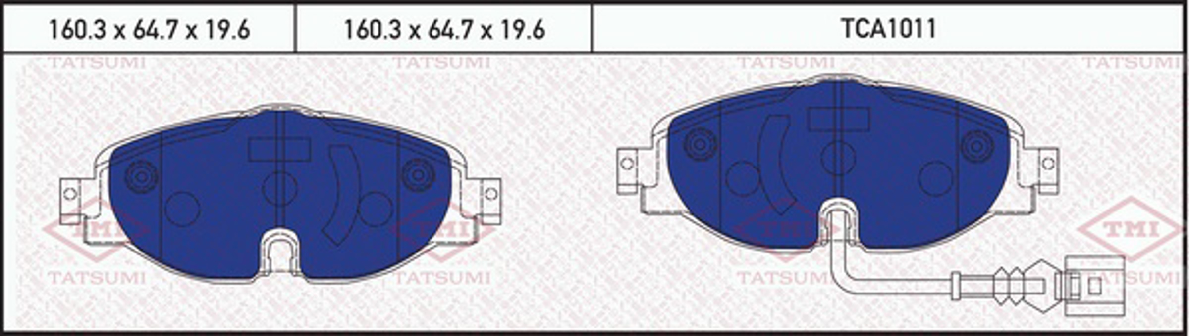 TCA1011 TATSUMI Колодки тормозные дисковые