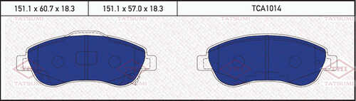 TCA1014 TATSUMI Колодки тормозные дисковые /комплект 4 шт/