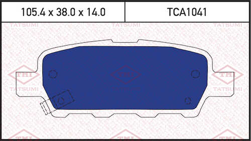 TCA1041 TATSUMI Колодки тормозные дисковые NISSAN X-Trail/Qashqai/Tiida/Murano 01->SUZUKI Grand Vitara 10->