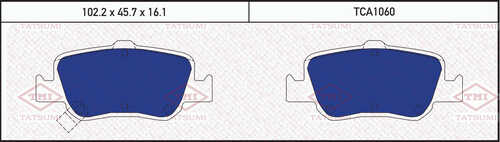 TCA1060 TATSUMI Колодки тормозные дисковые /комплект 4 шт/