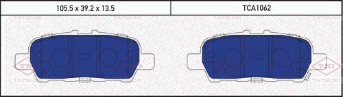 TCA1062 TATSUMI Колодки тормозные дисковые /комплект 4 шт/