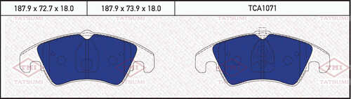 TCA1071 TATSUMI Колодки тормозные дисковые /комплект 4 шт/