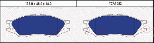 TCA1082 TATSUMI Колодки тормозные дисковые /комплект 4 шт/