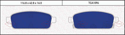 TCA1096 TATSUMI Колодки тормозные дисковые /комплект 4 шт/