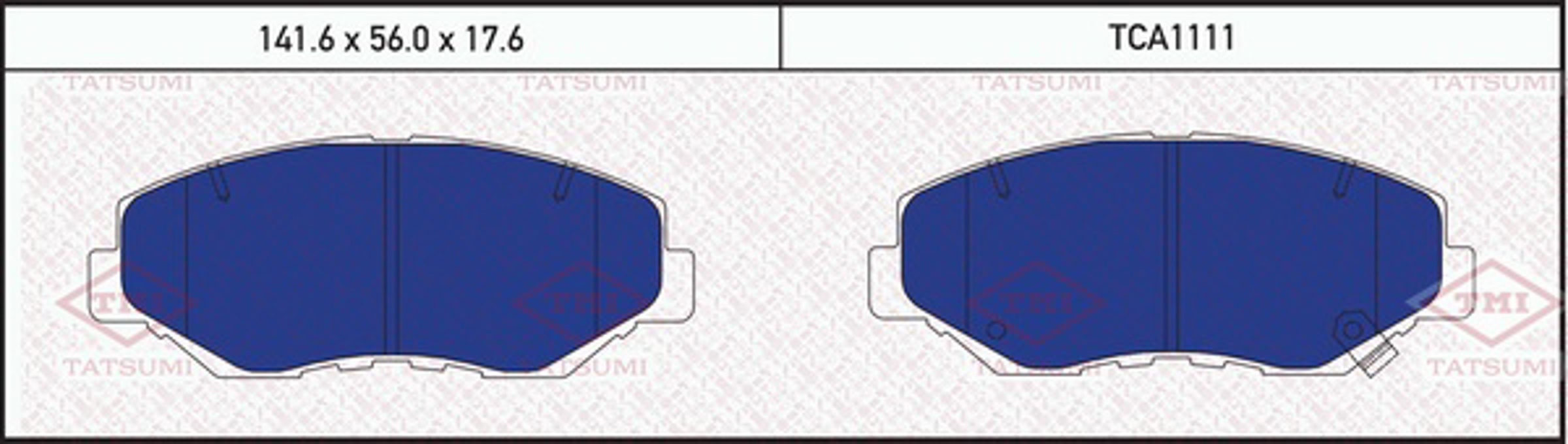 TCA1111 TATSUMI Колодки тормозные дисковые