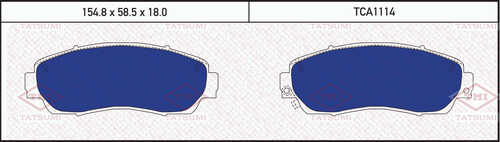 TCA1114 TATSUMI Колодки тормозные дисковые /комплект 4 шт/
