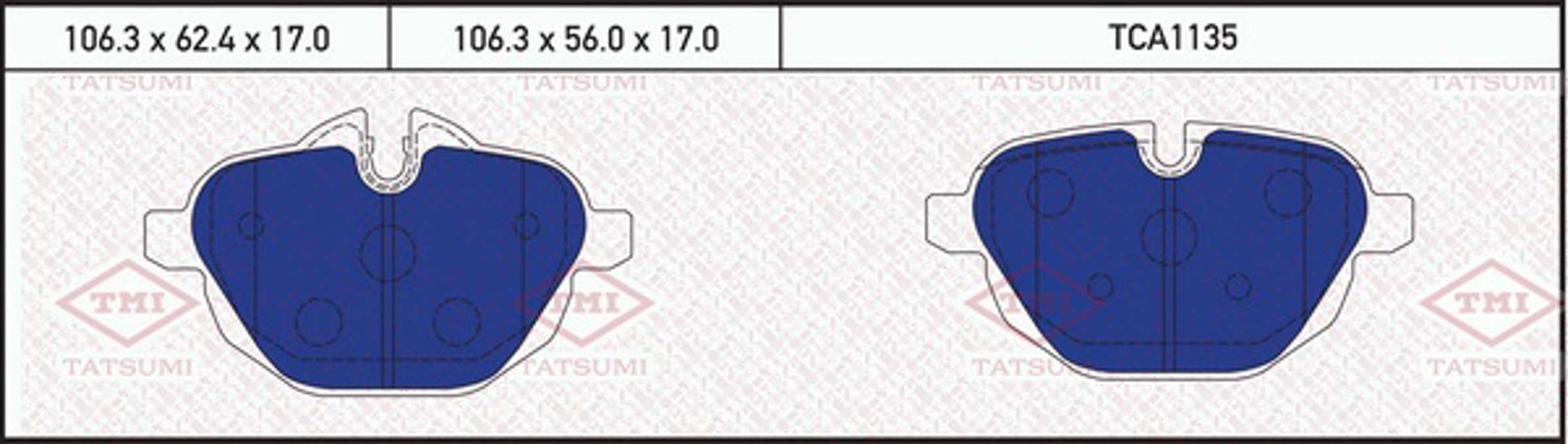 TCA1135 TATSUMI Колодки тормозные дисковые