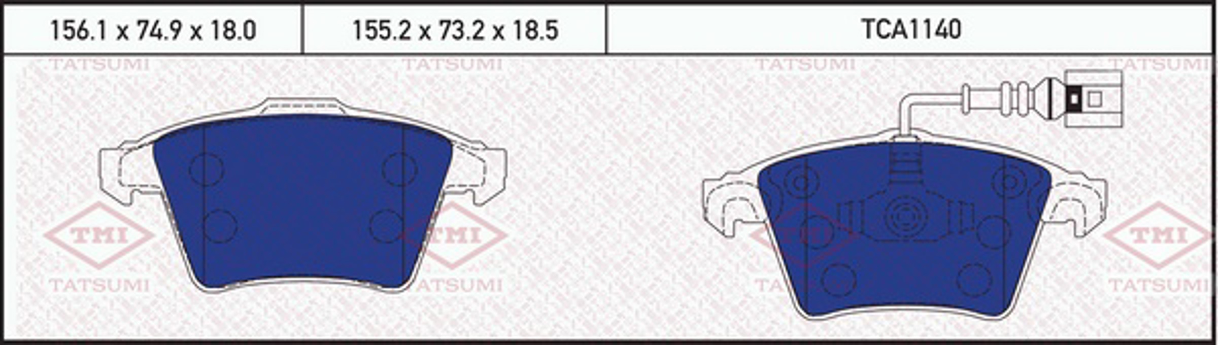 TCA1140 TATSUMI Колодки тормозные дисковые