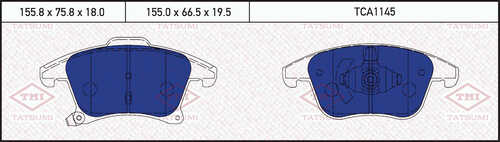 TCA1145 TATSUMI Колодки тормозные дисковые /комплект 4 шт/