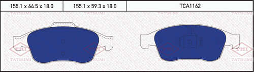TCA1162 TATSUMI Колодки тормозные дисковые /комплект 4 шт/