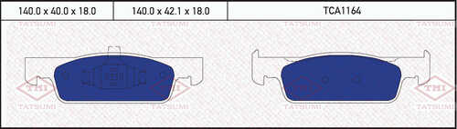 TCA1164 TATSUMI Колодки тормозные дисковые /комплект 4 шт/