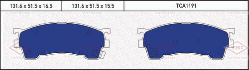 TCA1191 TATSUMI Колодки тормозные дисковые /комплект 4 шт/