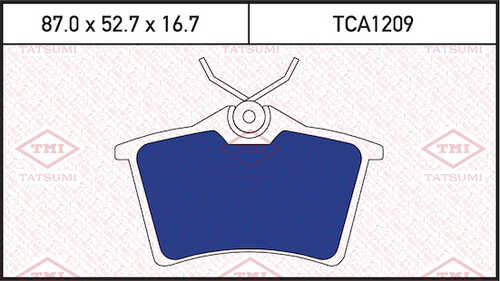 TCA1209 TATSUMI Колодки тормозные дисковые /комплект 4 шт/