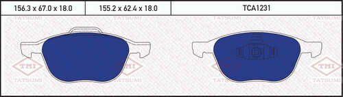 TCA1231 TATSUMI Колодки тормозные дисковые /комплект 4 шт/