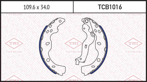 TCB1016 TATSUMI Колодки тормозные барабанные /комплект 4 шт/