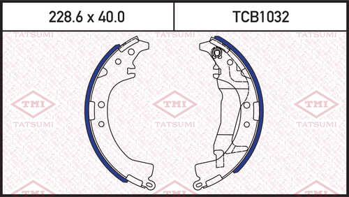 TCB1032 TATSUMI Колодки тормозные барабанные /комплект 4 шт/