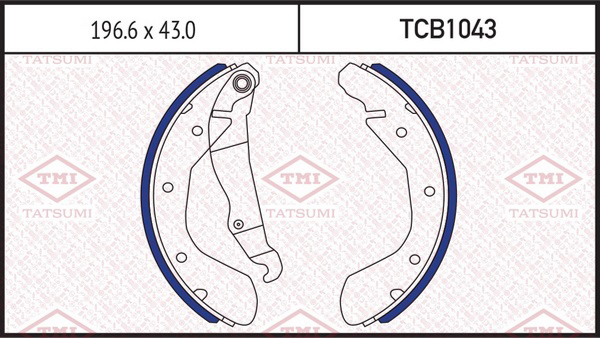 TCB1043 TATSUMI Колодки тормозные барабанные