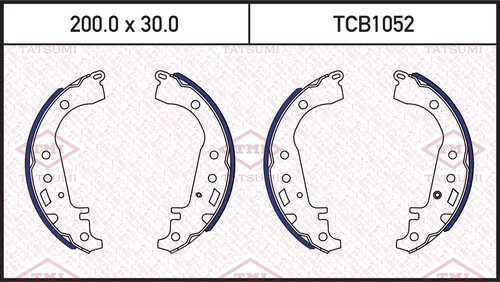 TCB1052 TATSUMI Колодки тормозные барабанные /комплект 4 шт/