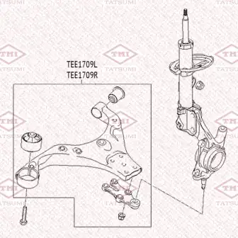 TEE1709R TATSUMI TEE1709R_рычаг перед. подвески нижний прав.!\ HYUNDAI Tucson 04>, KIA Sportage 04>