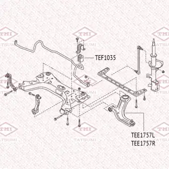 TEE1757R TATSUMI TEE1757R_рычаг перед. подвески нижний прав.!\ NISSAN Tiida 07>