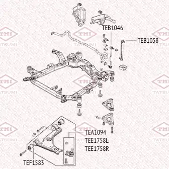 TEE1758L TATSUMI TEE1758L_рычаг перед. подвески нижний лев.!\ OPEL Astra/Meriva/Zafira 04>