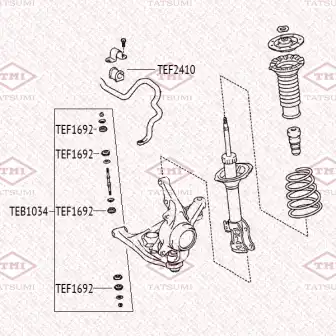 TEF1692 TATSUMI TEF1692_втулка тяги стабилизатора переднего!\ Toyota Yaris NLP10/SCP10/SCP12 01>