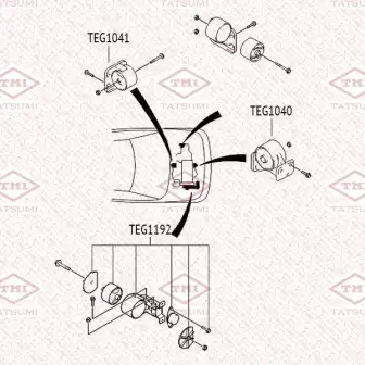 TEG1041 TATSUMI TEG1041_опора двигателя задняя!\ HYUNDAI Accent 00>