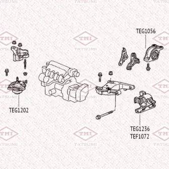 TEG1056 TATSUMI TEG1056_опора двигателя задняя!\ HONDA Jazz/Fit Aria 02>