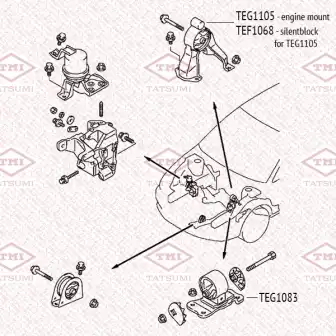 TEG1083 TATSUMI TEG1083_опора двигателя левая!\ MITSUBISHI ASX/Lancer/Outlander 06>