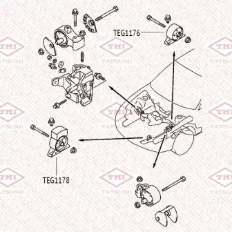 TEG1178 TATSUMI TEG1178_подушка ДВС передняя!\ Mitsubishi Carisma DA 95-03