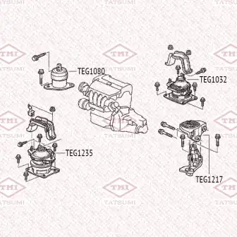 TEG1217 TATSUMI TEG1217_подушка КПП!\ Honda Accord 02-08