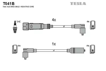 T041B TESLA Провод высоковольтный