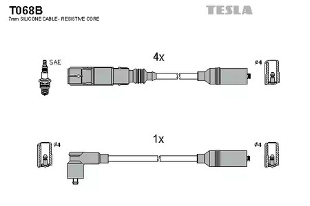 T068B TESLA Провод высоковольтный