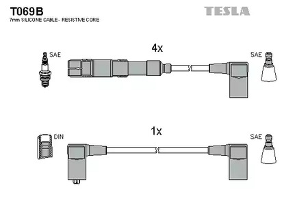 T069B TESLA Провод высоковольтный