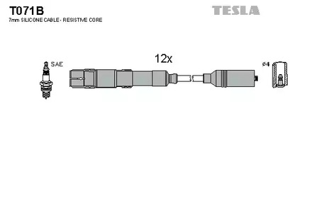 T071B TESLA Провода зажигания