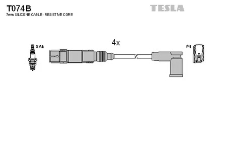 T074B TESLA Провод высоковольтный