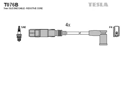 T076B TESLA Комплект проводов зажигания