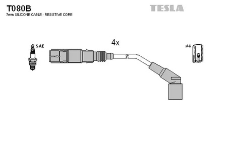 Провод высоковольтный TESLA T080B