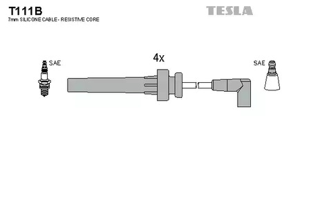 Комплект проводов зажигания TESLA T111B